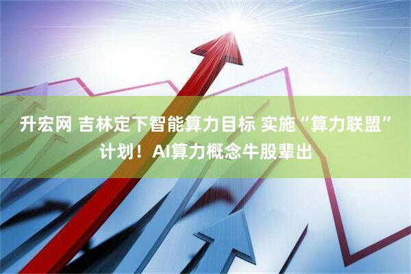 升宏网 吉林定下智能算力目标 实施“算力联盟”计划！AI算力概念牛股辈出